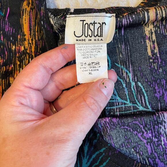 Jostar Y2K Boho Whimsy Goth Peacock Black Purple Blue Stretch Maxi Tank Dress XL - Picture 7 of 12